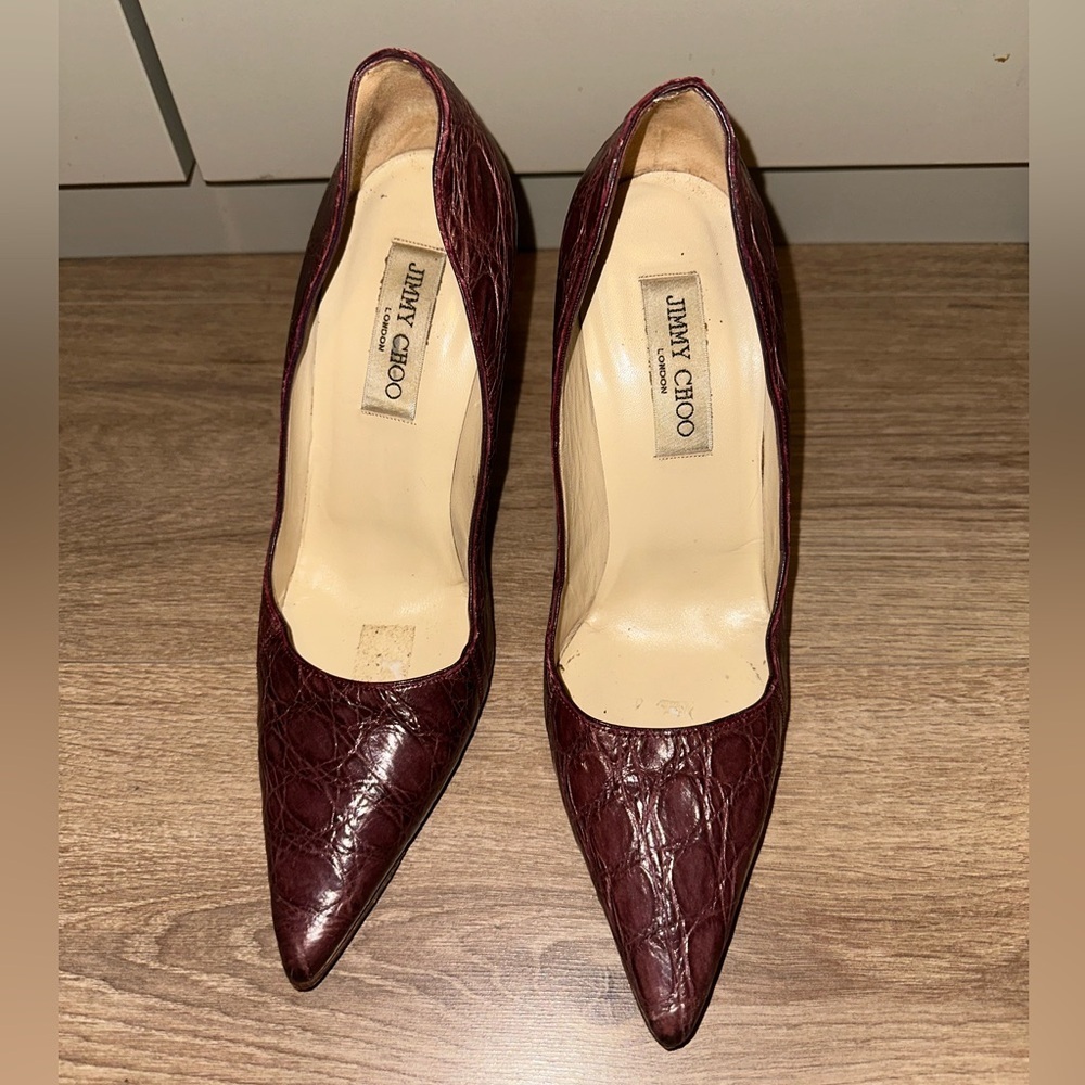Jimmy Choo - Maroon/Brown Alligator heels size 39 (US 9)